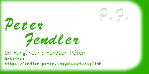 peter fendler business card